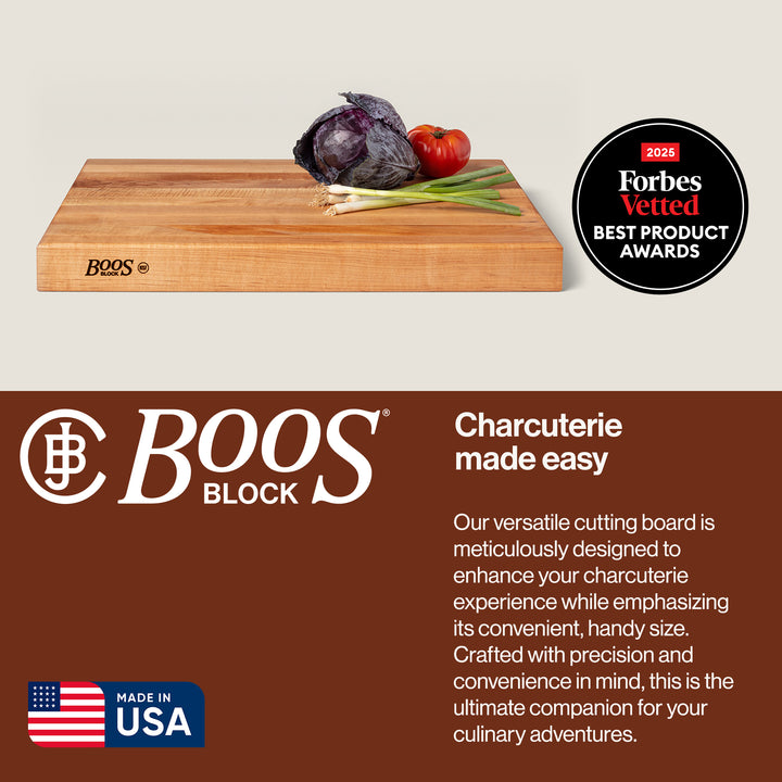 John Boos Maple Wood End Grain Cutting Board for Kitchen Prep, 24" x 18" x 2.25" - VMInnovations