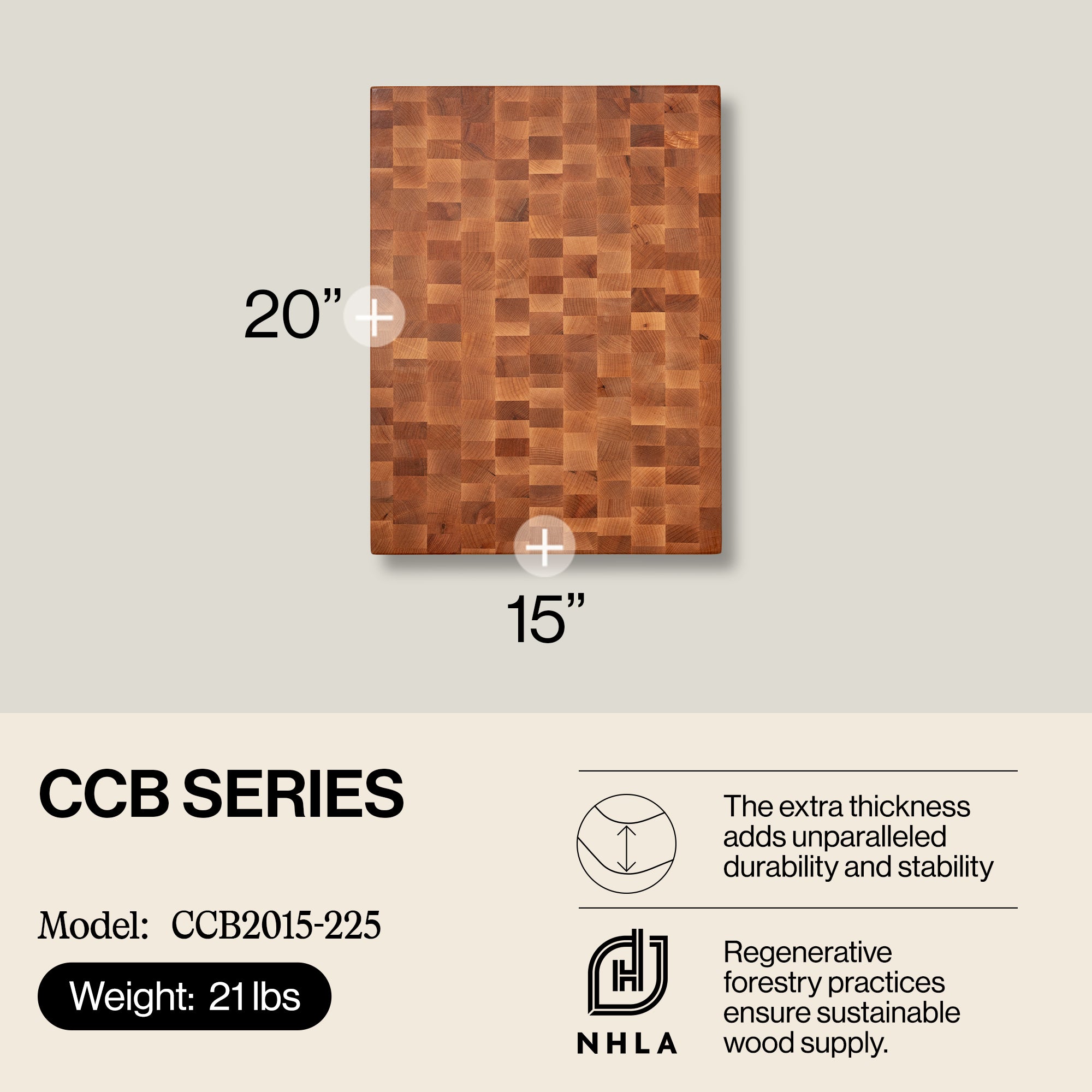 John Boos LGMaple Wood End Grain Kitchen Cutting Board 20"x15"x2.25"(Open Box) - VMInnovations