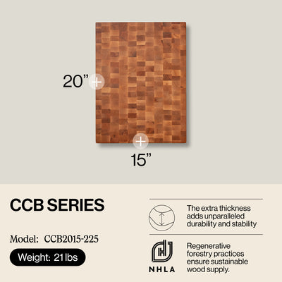 John Boos LGMaple Wood End Grain Kitchen Cutting Board 20"x15"x2.25"(Open Box) - VMInnovations