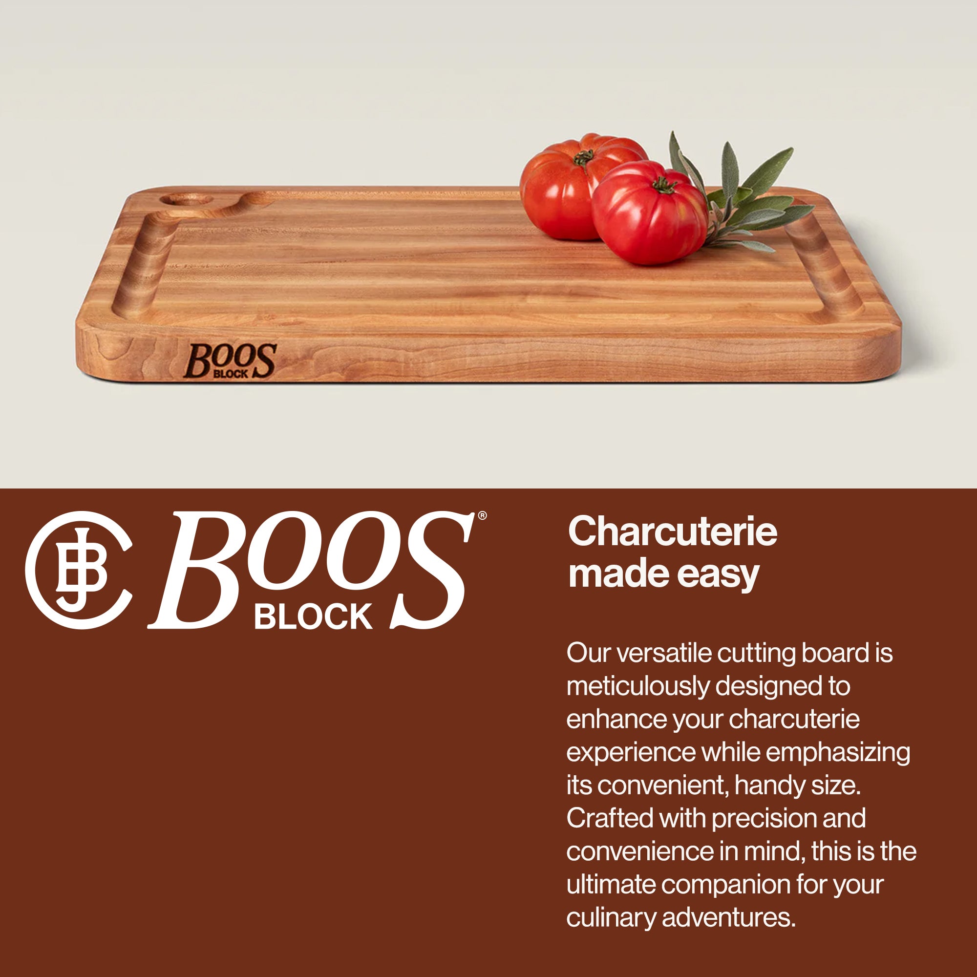 John Boos Prestige Maple Wood Edge Grain Kitchen Cutting Board,20" x 15" x 1.25" - VMInnovations