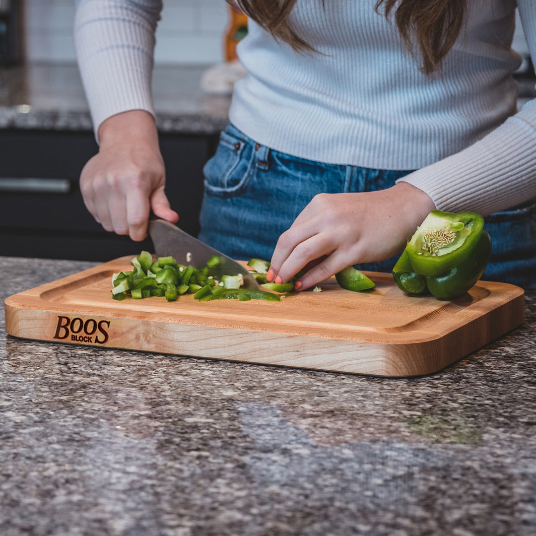 John Boos Prestige Maple Wood Edge Grain Kitchen Cutting Board,20" x 15" x 1.25" - VMInnovations
