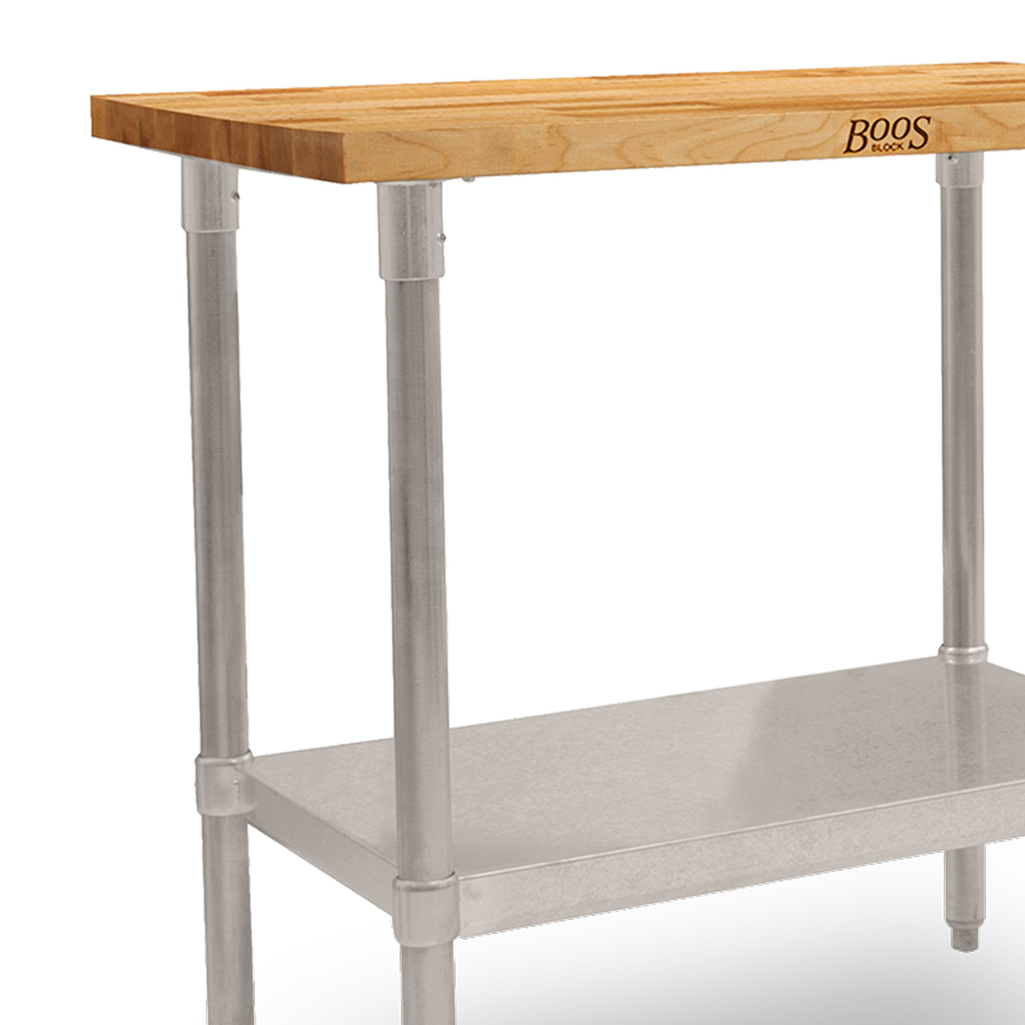 John Boos Maple Wood Top Work Table with Adjustable Lower Shelf, 36 x 24 x 1.5" - VMInnovations