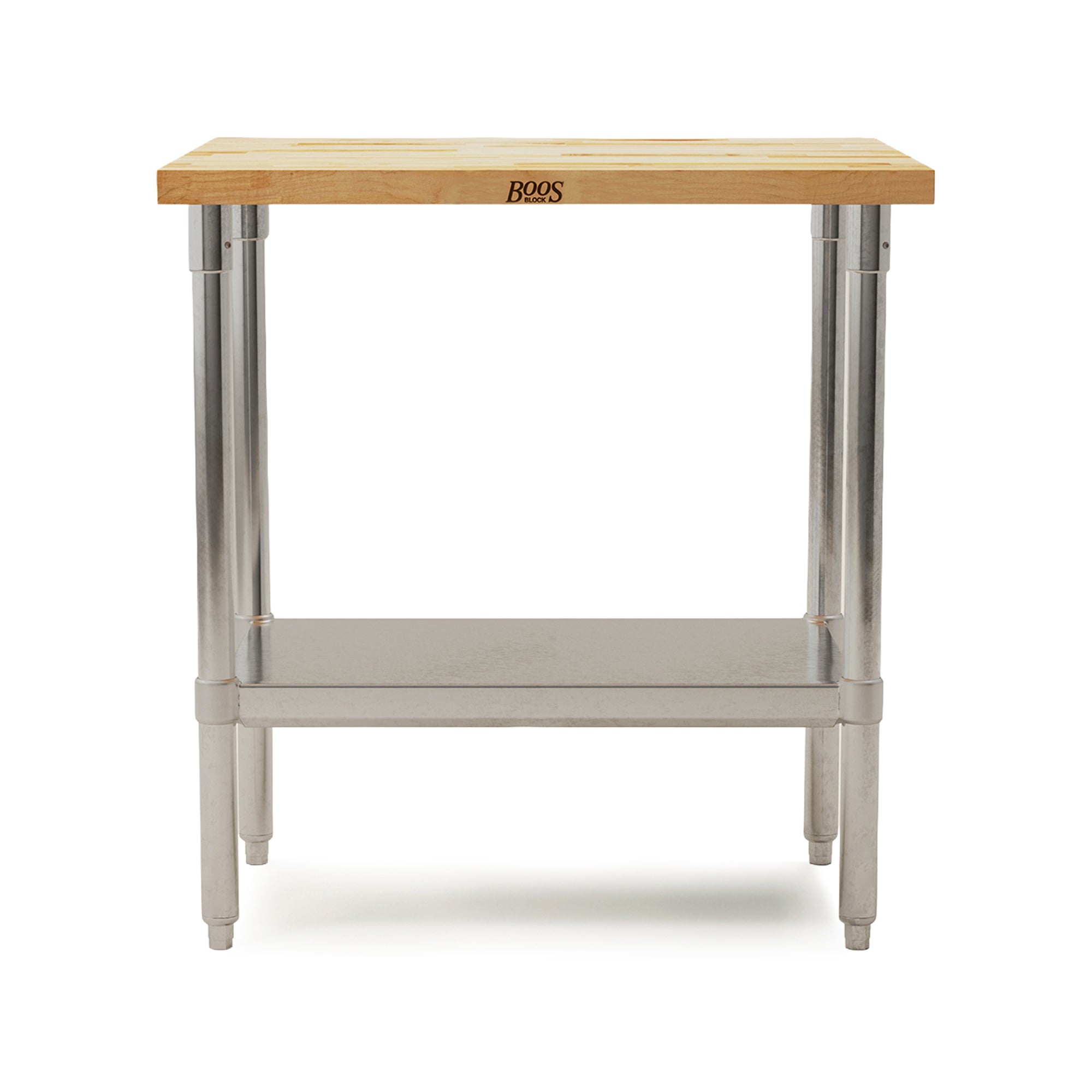 John Boos Maple Wood Top Work Table with Adjustable Lower Shelf, 36 x 24 x 1.5" - VMInnovations