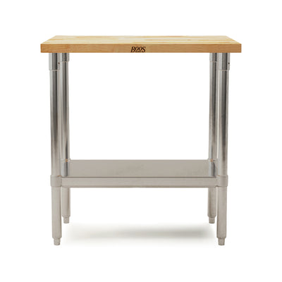 John Boos Maple Wood Top Work Table with Adjustable Lower Shelf, 36 x 24 x 1.5" - VMInnovations