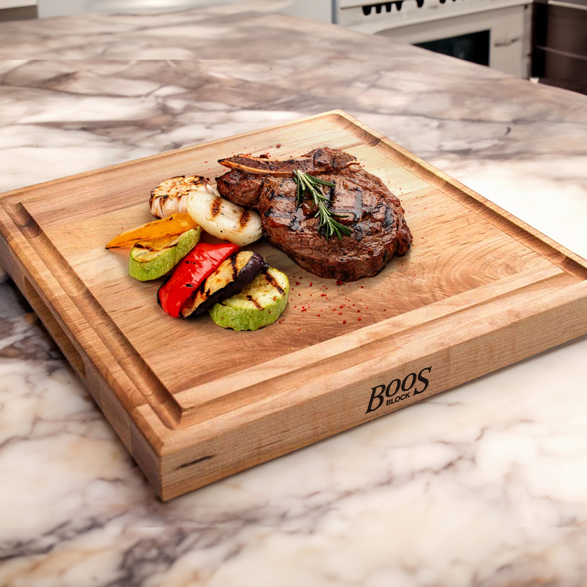 John Boos Block 12x12" Square Cutting/Carving Board w/ Juice Groove (Open Box) - VMInnovations