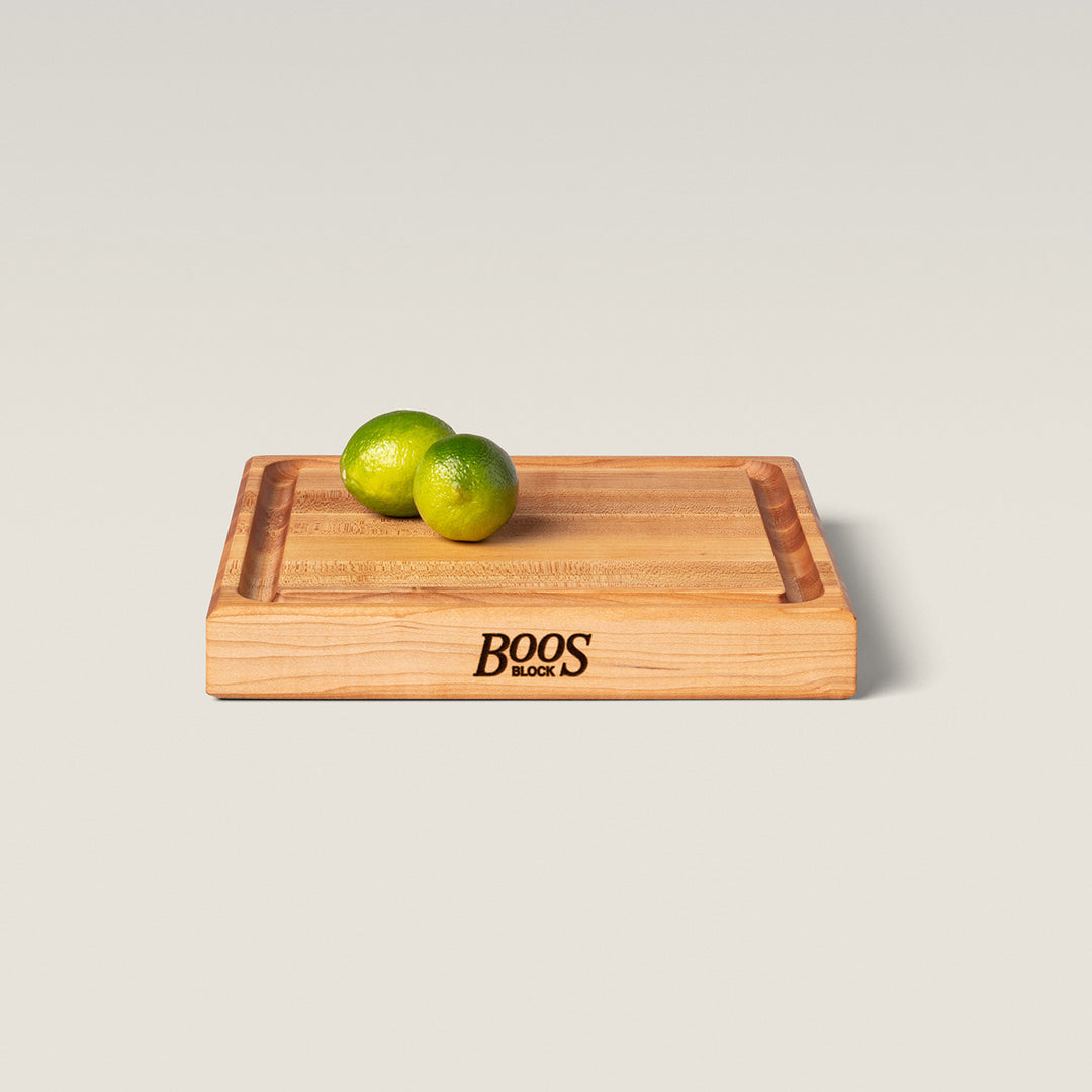 John Boos Square Maple Wood Cutting Board with Juice Groove, 12" x 12" x 1.5" - VMInnovations