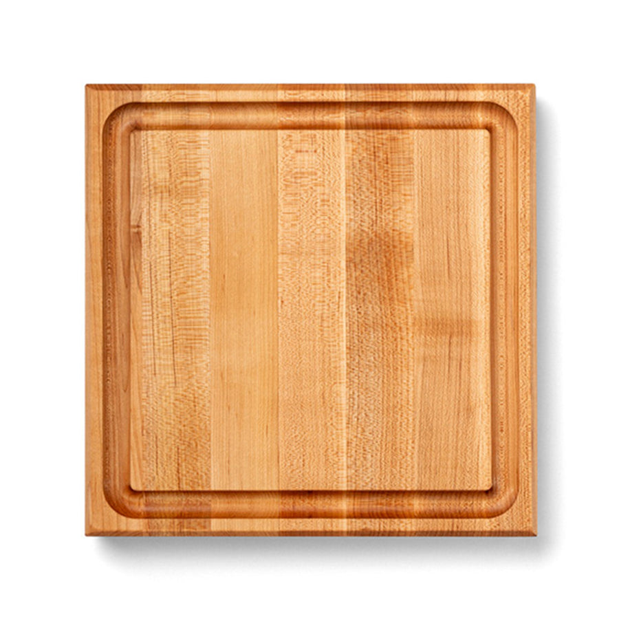 John Boos Square Maple Wood Cutting Board with Juice Groove, 12" x 12" x 1.5" - VMInnovations