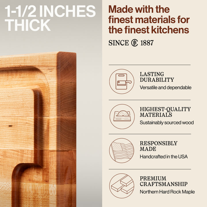 John Boos Block Au Jus 18" Cutting/Carving Board with Juice Groove (Open Box) - VMInnovations