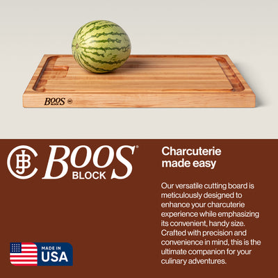 John Boos Au Jus Maple Wood Cutting Board with Juice Groove, 18" x 24" x 1.5" - VMInnovations