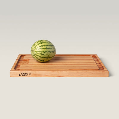 John Boos Au Jus Maple Wood Cutting Board with Juice Groove, 18" x 24" x 1.5" - VMInnovations