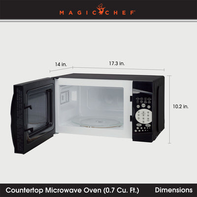 Magic Chef MCM770B 700W 0.7 Cubic Ft Microwave with Digital Touch, Black (Used)