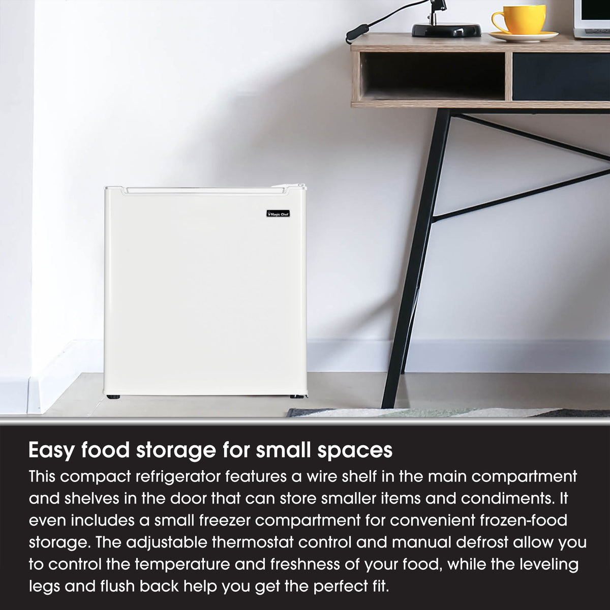 Magic Chef Mini Refrigerator with Freezer Shelf, 1.7 Cubic Feet (For Parts)