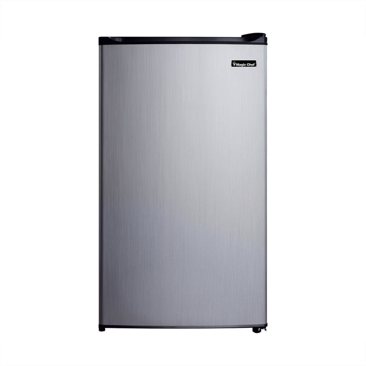 Magic Chef 3.5 Cubic Feet Compact Mini Refrigerator & Freezer, Silver (Damaged)