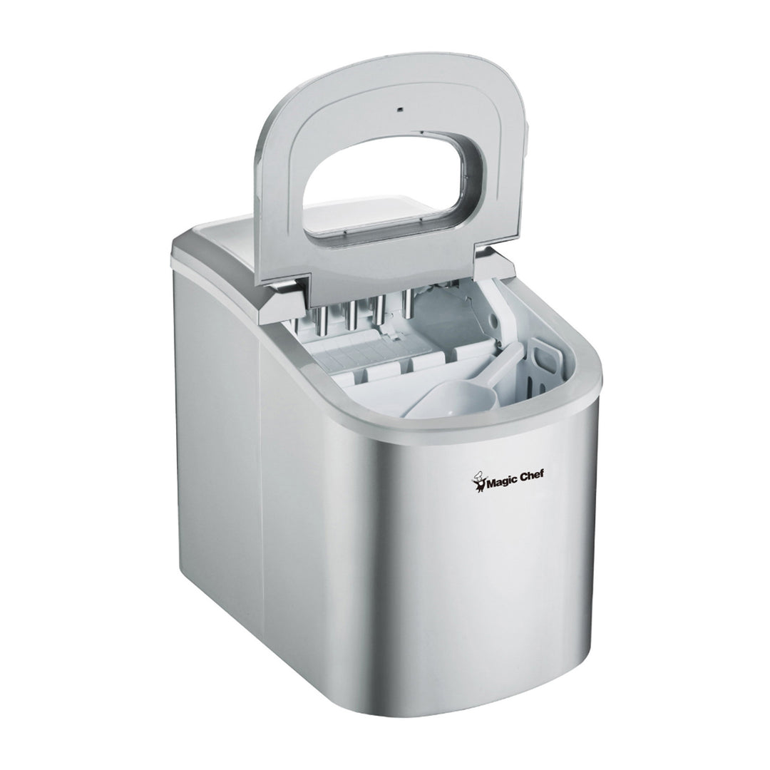 Magic Chef Portable Countertop Ice Maker, 27 Pounds Per Day, Silver (For Parts)