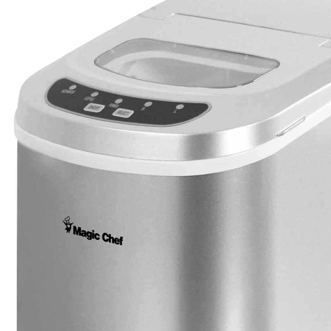 Magic Chef Portable Countertop Ice Maker, 27 Pounds Per Day, Silver (For Parts)