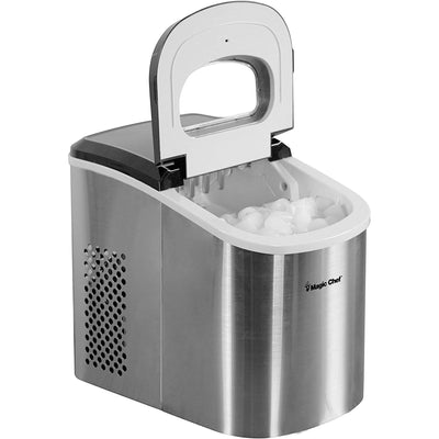 Magic Chef Portable Countertop Ice Maker, 27 Pounds, Stainless Steel (Used) - VMInnovations