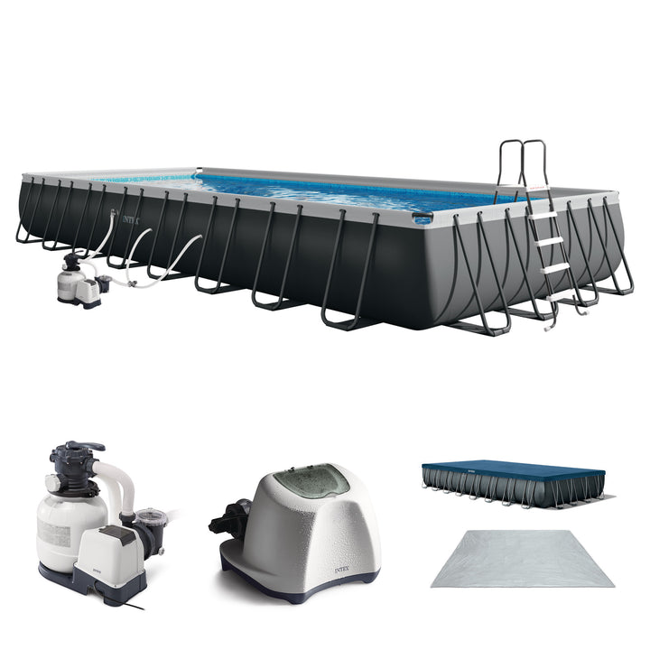 INTEX Ultra XTR Frame Rectangular Pool Set with Krystal Clear Saltwater System - VMInnovations