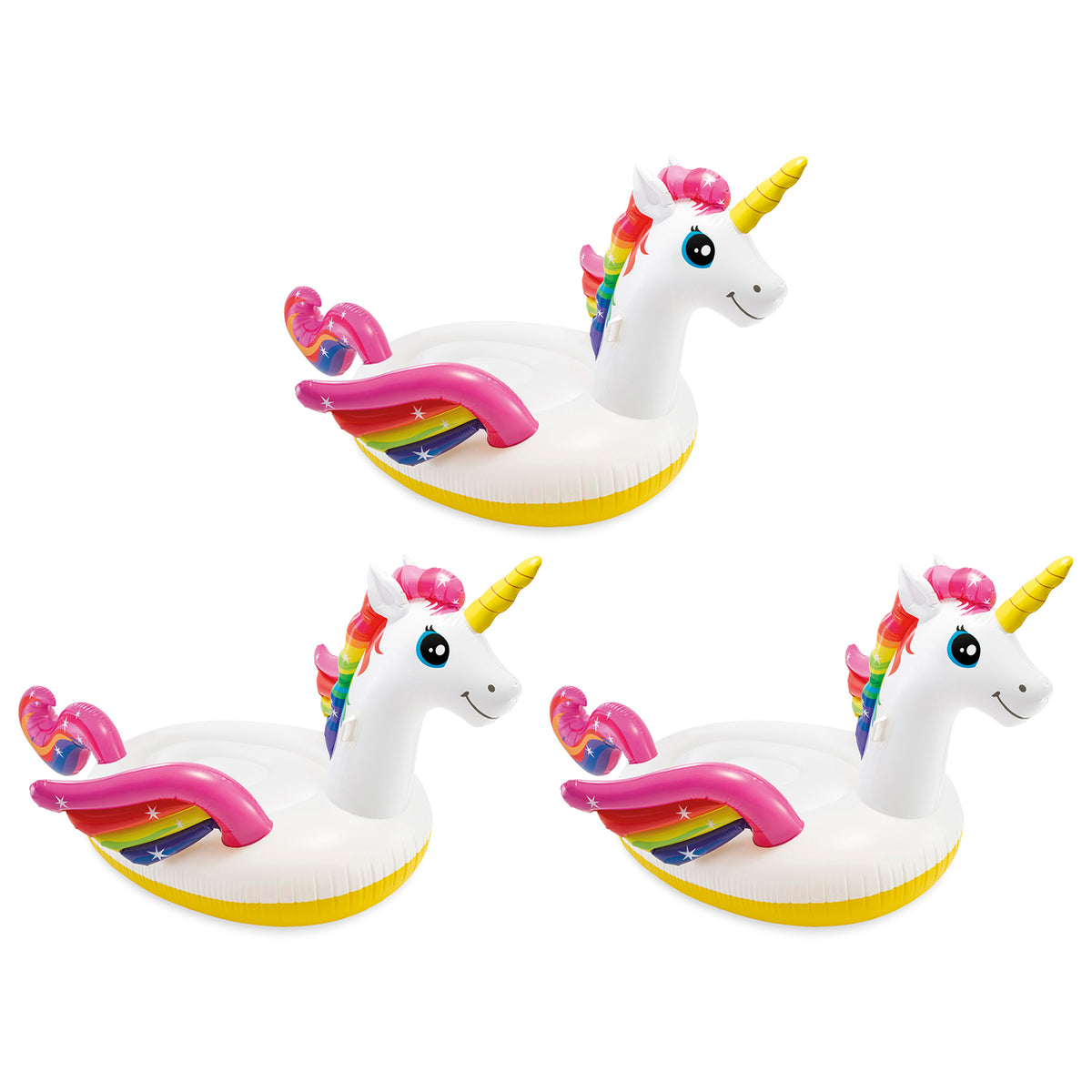 Intex 57291EP Giant Inflatable Mega Unicorn Ride On Swimming Pool Float (3 Pack)