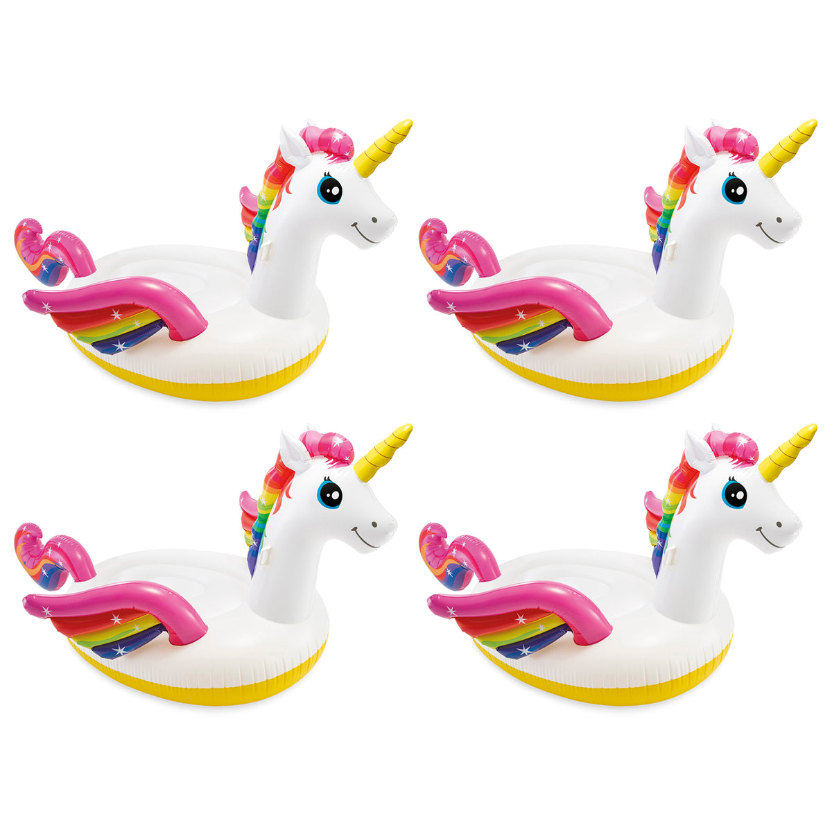 Intex 57291EP Giant Inflatable Mega Unicorn Ride On Swimming Pool Float (4 Pack)