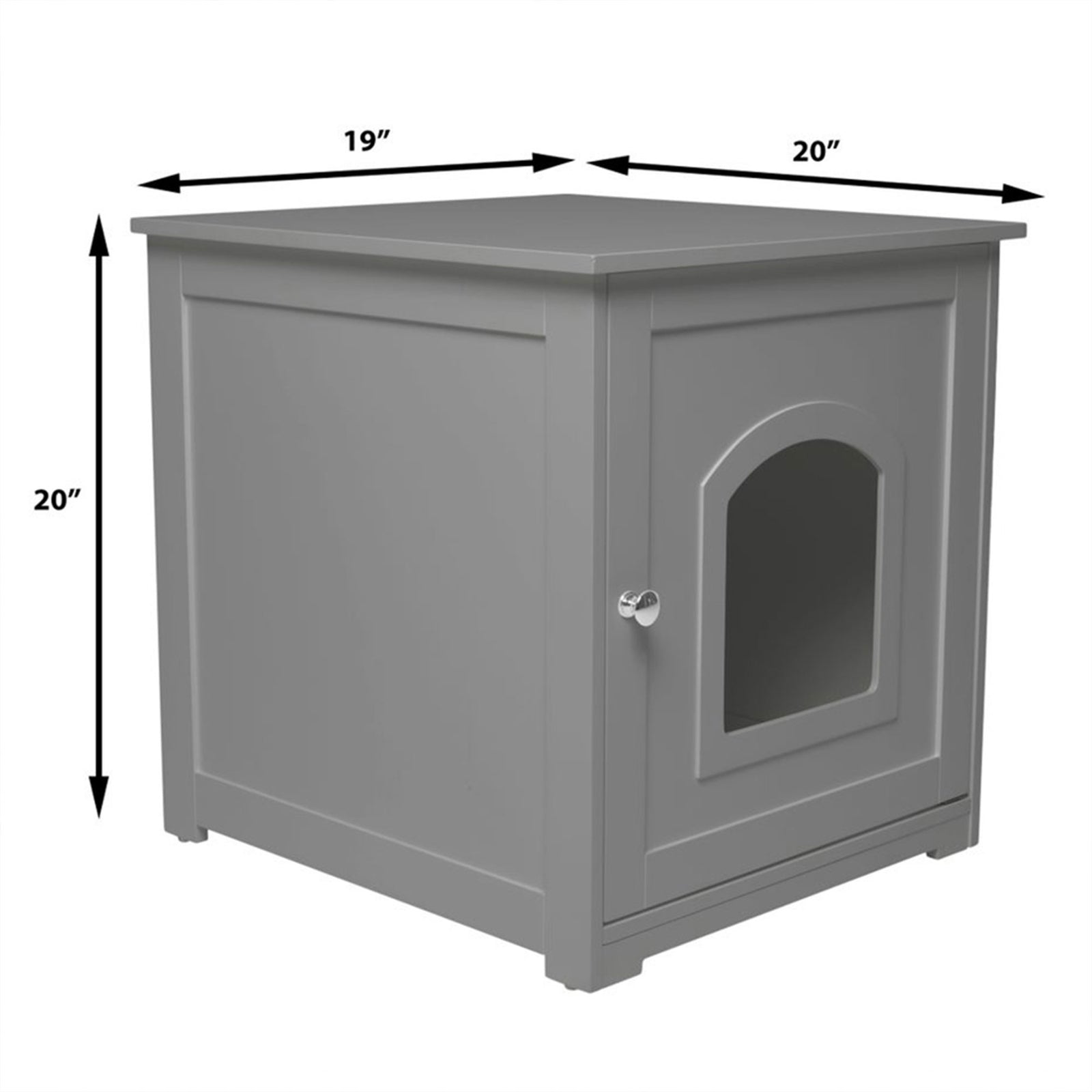 zoovilla Kitty Litter Loo Hidden Litter Box Enclosure Furniture, Gray (Open Box) - VMInnovations