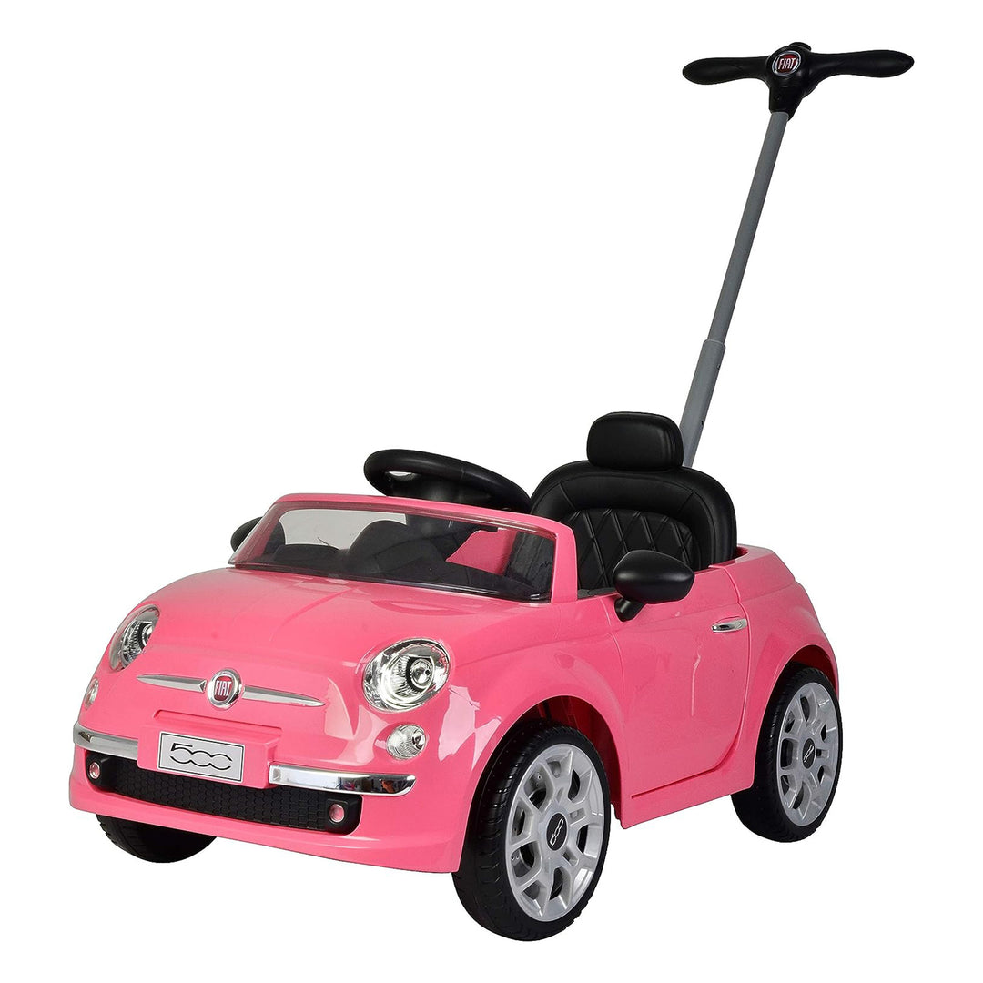 Best Ride On Cars 2-in-1 Fiat 500 Model Baby Toddler Toy Push Car Stroller, Pink