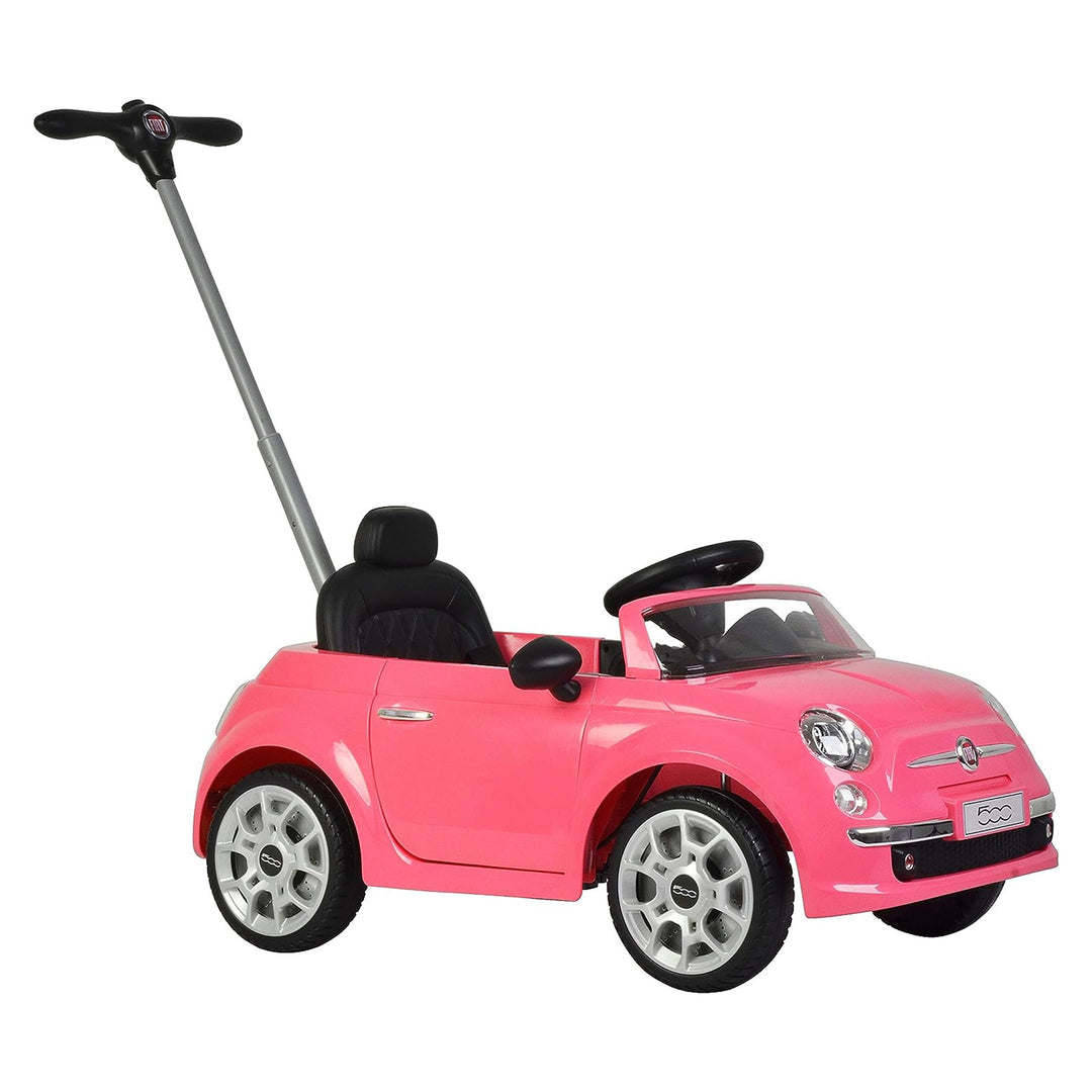 Best Ride On Cars 2-in-1 Fiat 500 Model Baby Toddler Toy Push Car Stroller, Pink