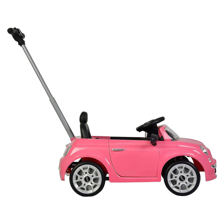 Best Ride On Cars 2-in-1 Fiat 500 Model Baby Toddler Toy Push Car Stroller, Pink