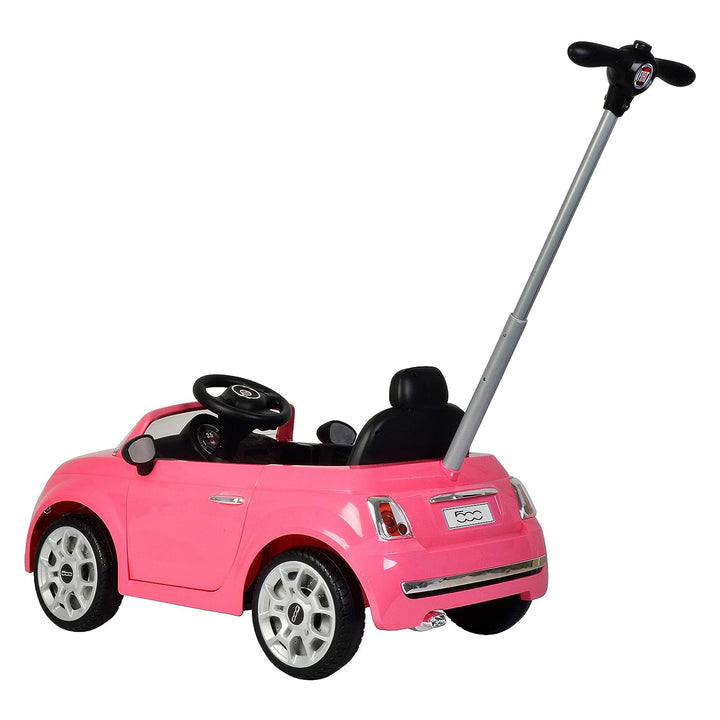 Best Ride On Cars 2-in-1 Fiat 500 Model Baby Toddler Toy Push Car Stroller, Pink