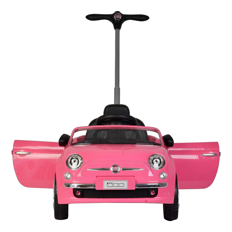 Best Ride On Cars 2-in-1 Fiat 500 Model Baby Toddler Toy Push Car Stroller, Pink