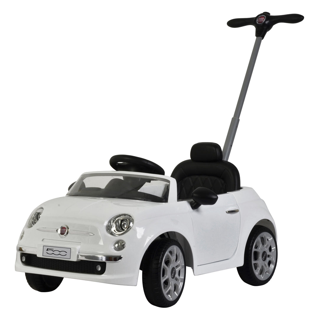 Best Ride On Cars 2-n-1 Fiat 500 Model Baby Toddler Toy Push Car Stroller, White