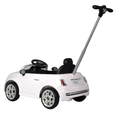 Best Ride On Cars 2-in-1 Fiat 500 Model Baby Toddler Push Car Stroller, White