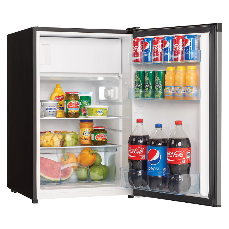 Danby 4.5 Cubic Feet Compact Refrigerator w/ True Freezer, Steel (Damaged)