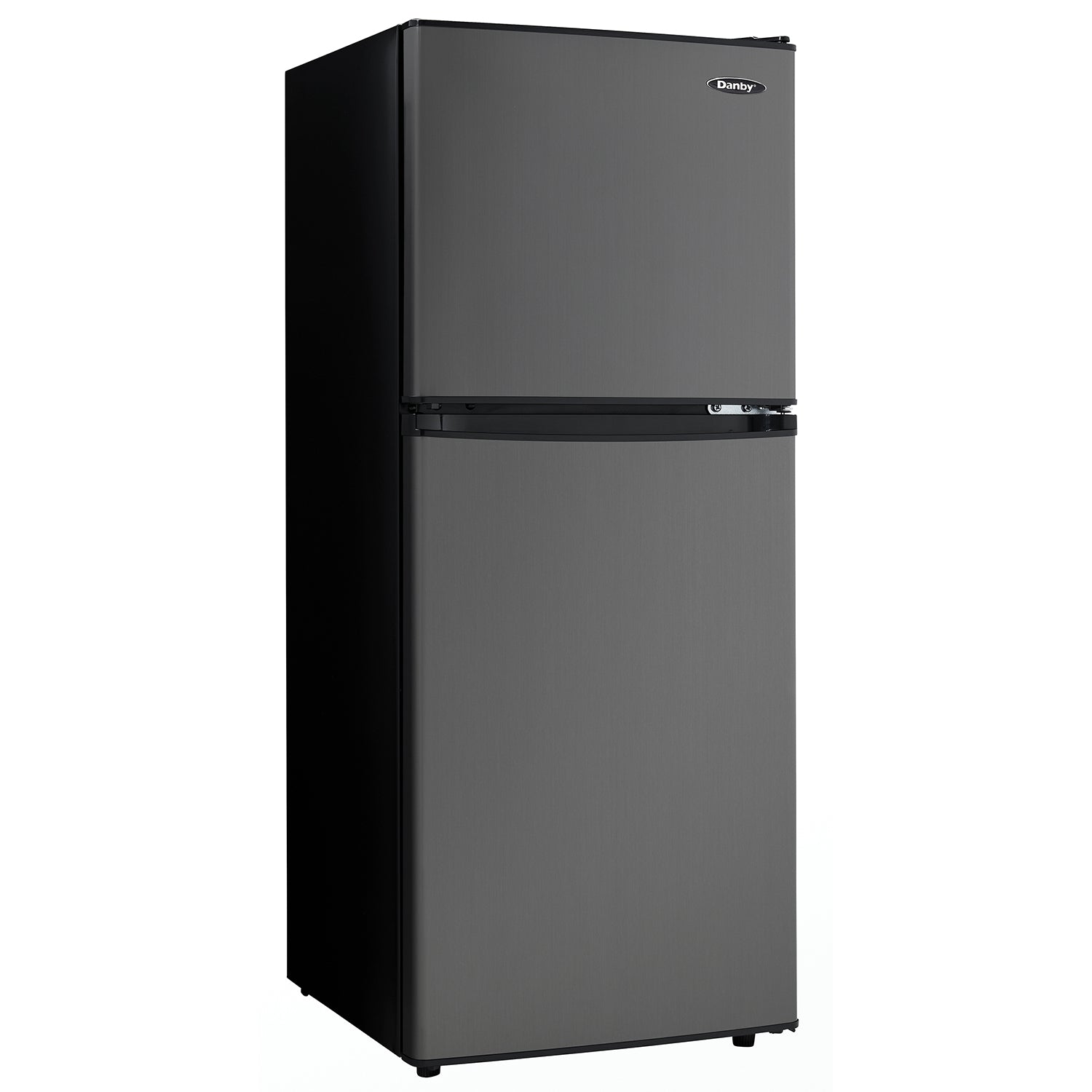 Danby DCR047A1BBSL 4.7 Cubic Feet Dual Door Compact Refrigerator, Black Steel (Refurbished)