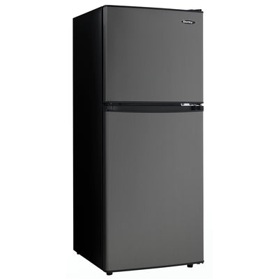 Danby DCR047A1BBSL 4.7 Cubic Feet Dual Door Compact Refrigerator, Black Steel (Refurbished)