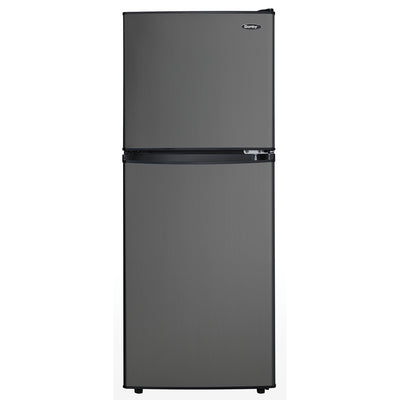 Danby DCR047A1BBSL 4.7 Cubic Feet Dual Door Compact Refrigerator, Black Steel (Refurbished)