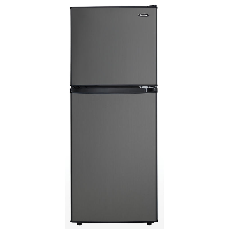 Danby DCR047A1BBSL 4.7 Cubic Feet Dual Door Compact Refrigerator, Black Steel