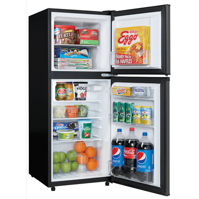 Danby DCR047A1BBSL 4.7 Cubic Feet Dual Door Compact Refrigerator, Black Steel (Refurbished)