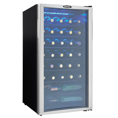 Danby 36 Bottle Compact LED Light Refrigerator Wine Cooler, Platinum (For Parts)
