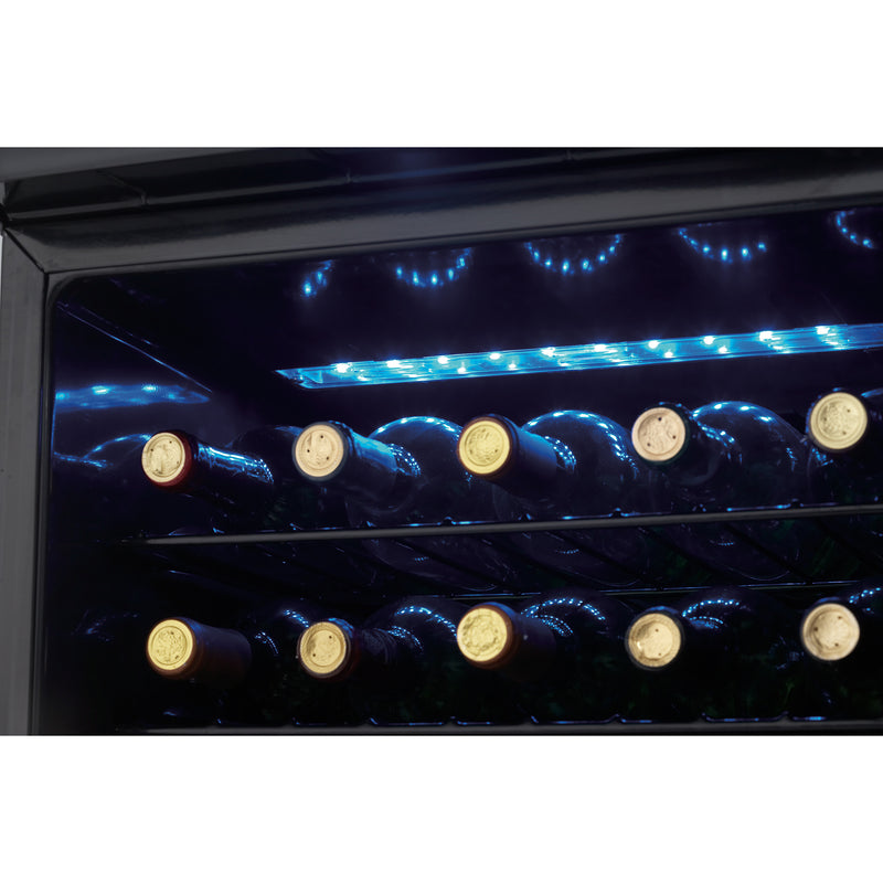 Danby 36 Bottle Compact LED Light Refrigerator Wine Cooler, Platinum (Damaged)