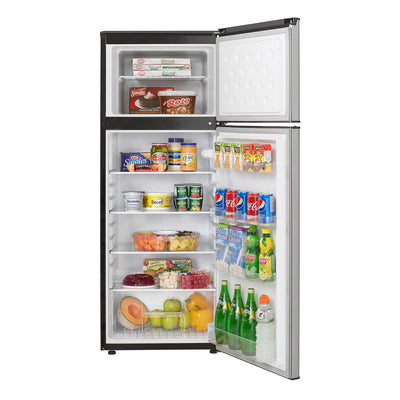 Danby 7.3 Cubic Feet Apartment Size Refrigerator & Freezer, Steel (Open Box)