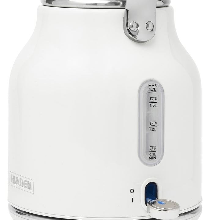 Haden 1.7 Liter Stainless Steel Body Retro Electric Tea Kettle, White (Open Box)