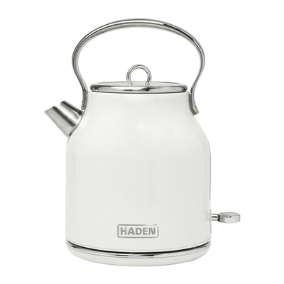 Haden Heritage 1.7 Liter Stainless Steel Electric Water Kettle, Ivory & Chrome - VMInnovations