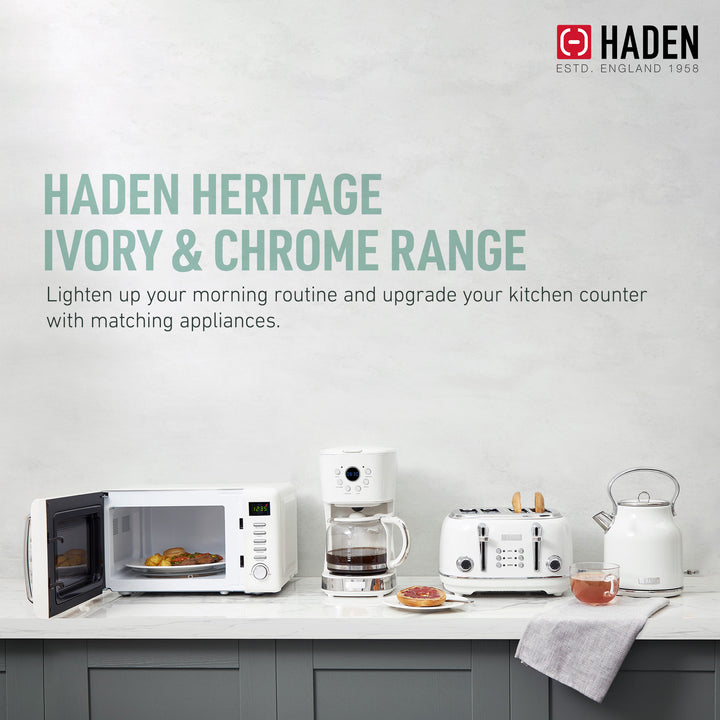 Haden 1.7 Liter Stainless Steel Body Retro Electric Tea Kettle, White (Used)