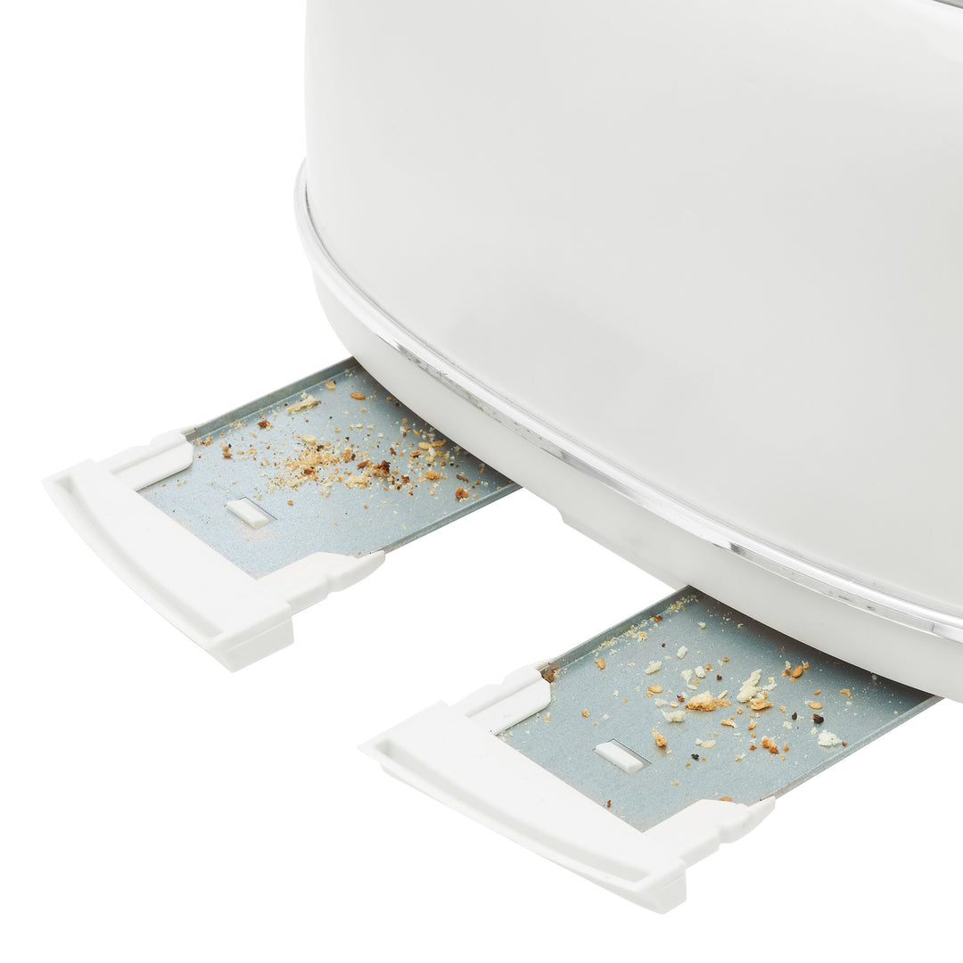 Haden Heritage 4 Slice Wide Slot Stainless Steel Toaster, Ivory & Chrome