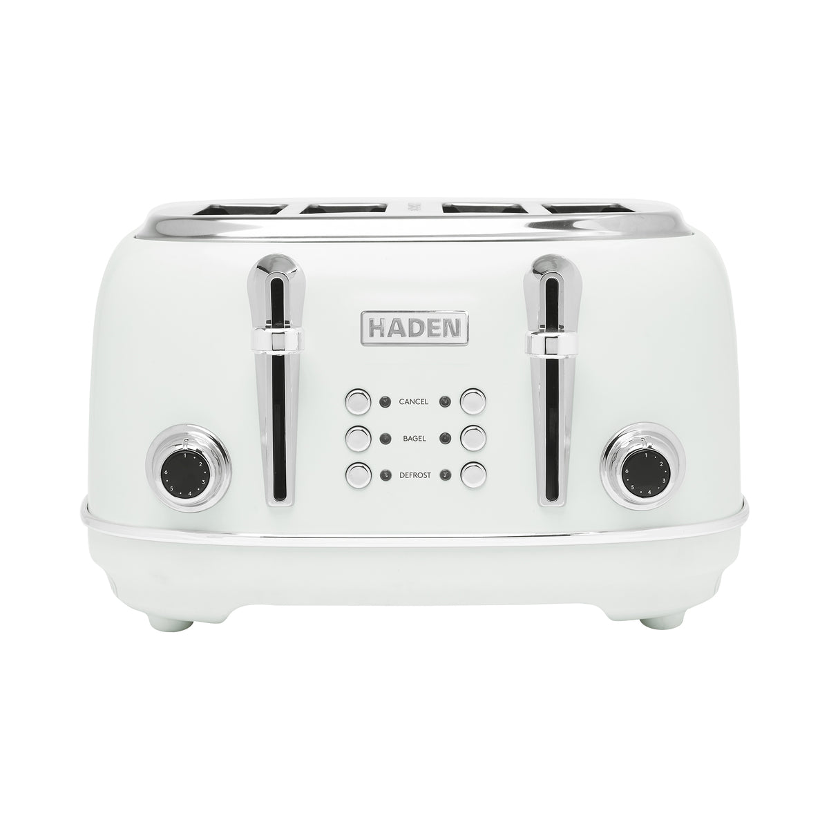 Haden Heritage 4 Slice Wide Slot Stainless Steel Toaster, Ivory/Chrome(Open Box)