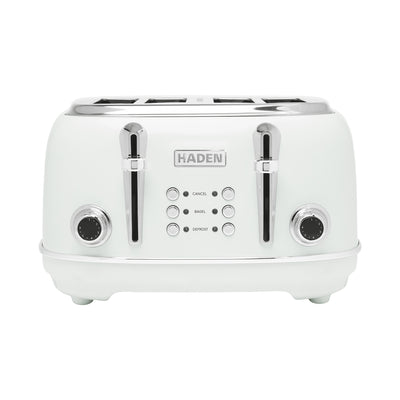 Haden Heritage 4 Slice Wide Slot Stainless Steel Body Retro Toaster, White(Used) - VMInnovations