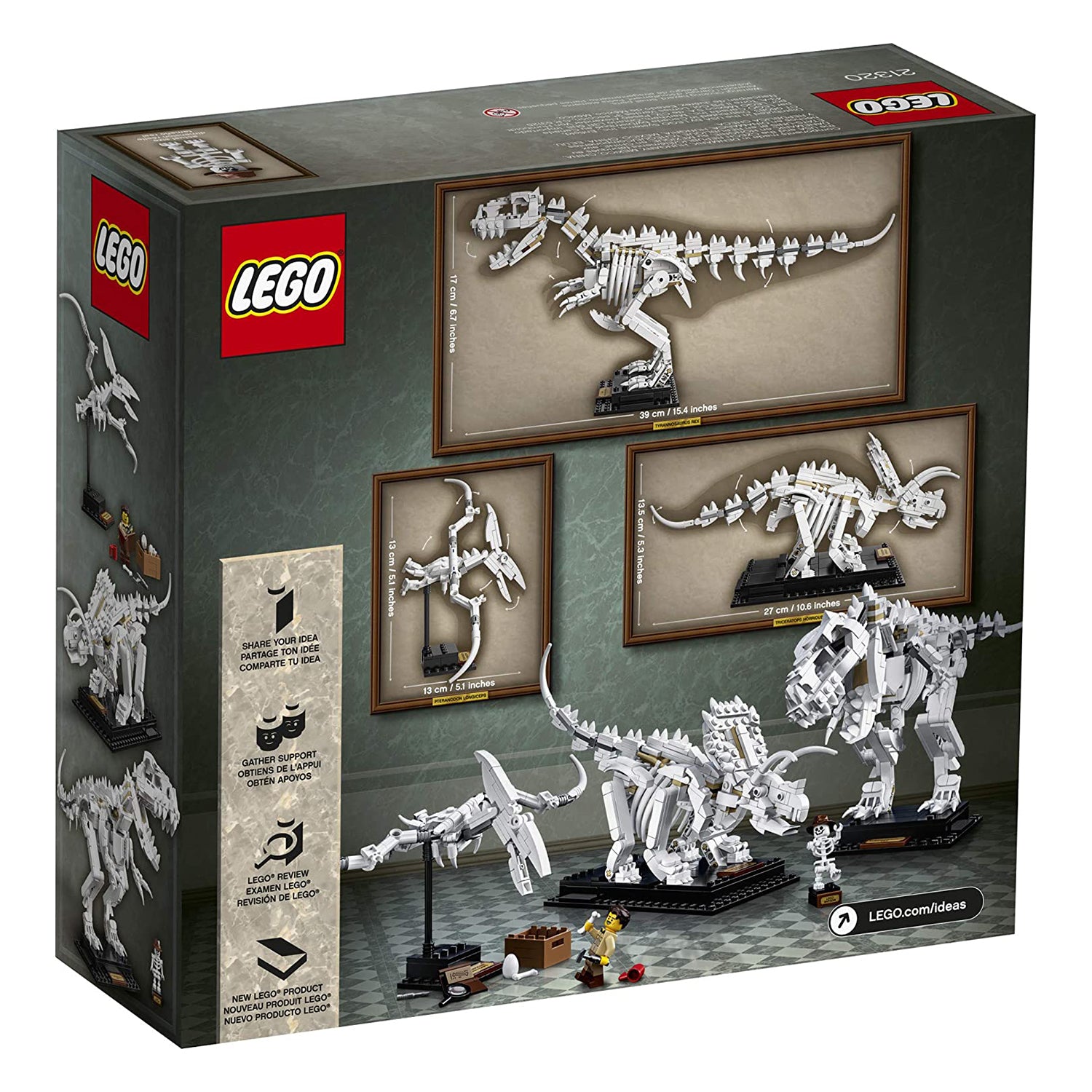 LEGO Ideas 21320 Dinosaur Fossils 1:32 Scale Toy Model Building Kit (910 Pieces)