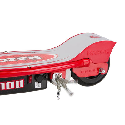 Razor E100 Motorized 24V Electric Scooter (Red)-Missing Charger