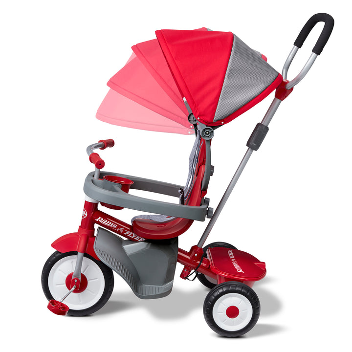 Radio Flyer EZ Fold 4-in-1 Stroll 'N Trike Infant Toddler Stroller Tricycle, Red - VMInnovations