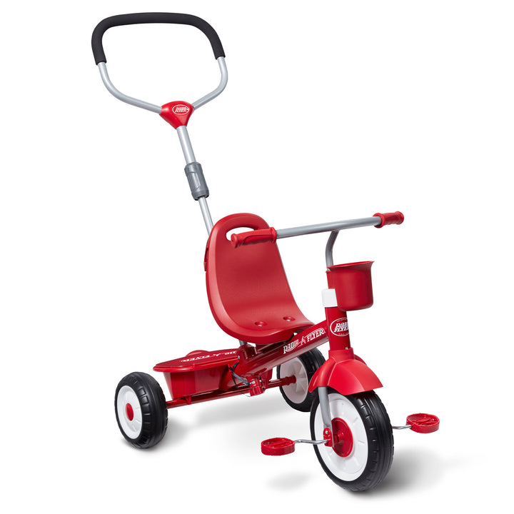 EZ Fold 4-in-1 Stroll 'N Trike Infant Toddler Stroller Tricycle, Red (Open Box) - VMInnovations